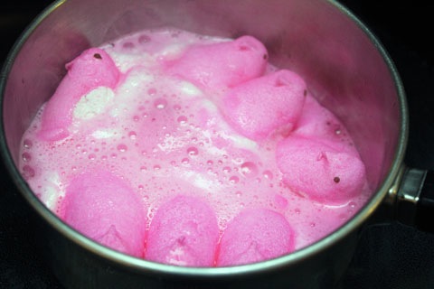 Cadbury-Creme-Egg-Ice-Cream-with-Peeps-Syrup-Peeps-Melting.jpg