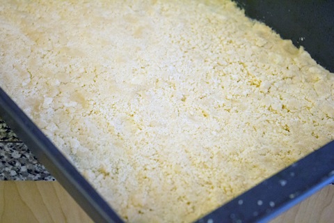 Candy Cane Crumble Bars- Crumble in pan.jpg