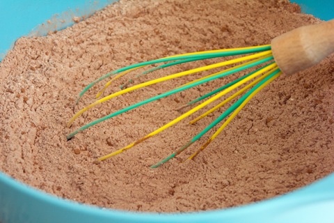 Chocolate Caramel Doughnuts Holes Flour Mixed.jpg
