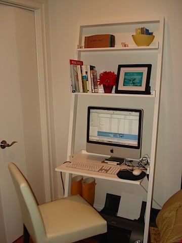 ikea leaning shelf desk