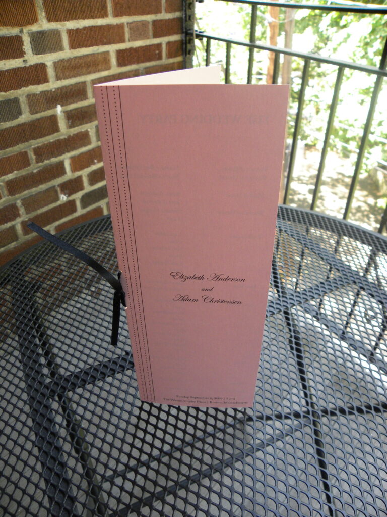 wedding program