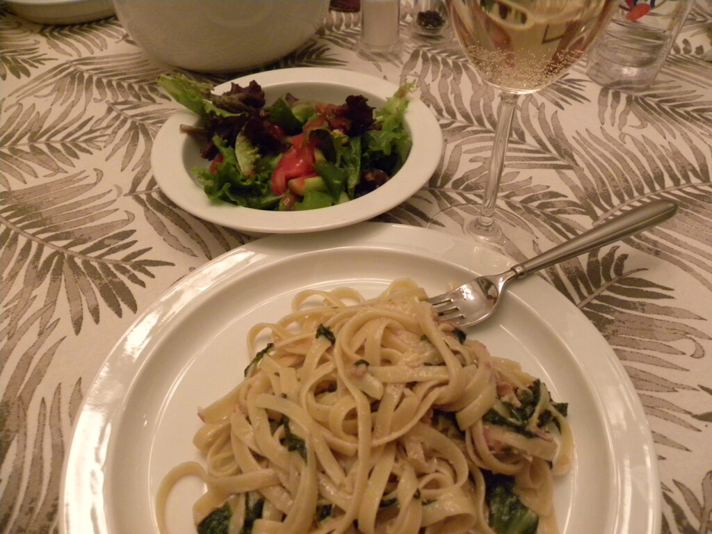 fettuccine, escaole, and brie