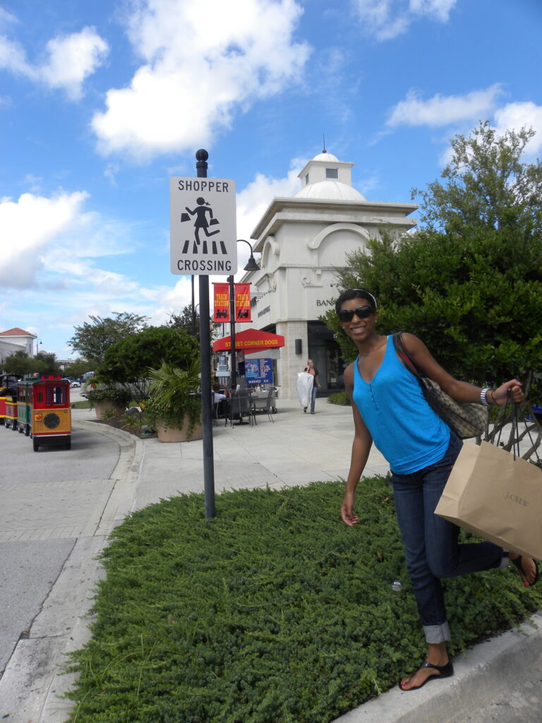 shopper crossing