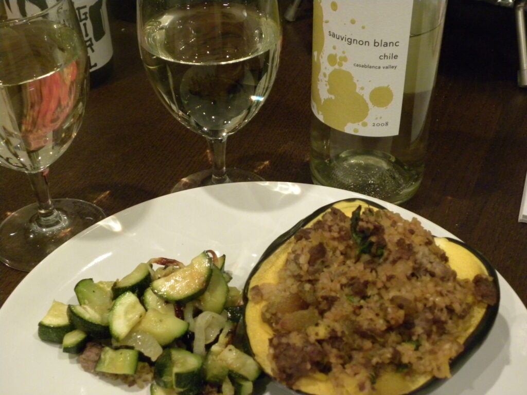 moroccan-style stuffed acorn squashes