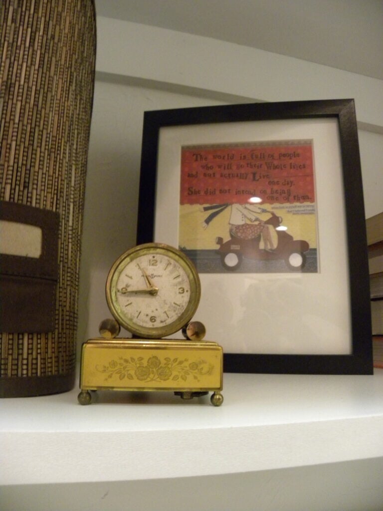 vintage clock and frame vintage clock and frame