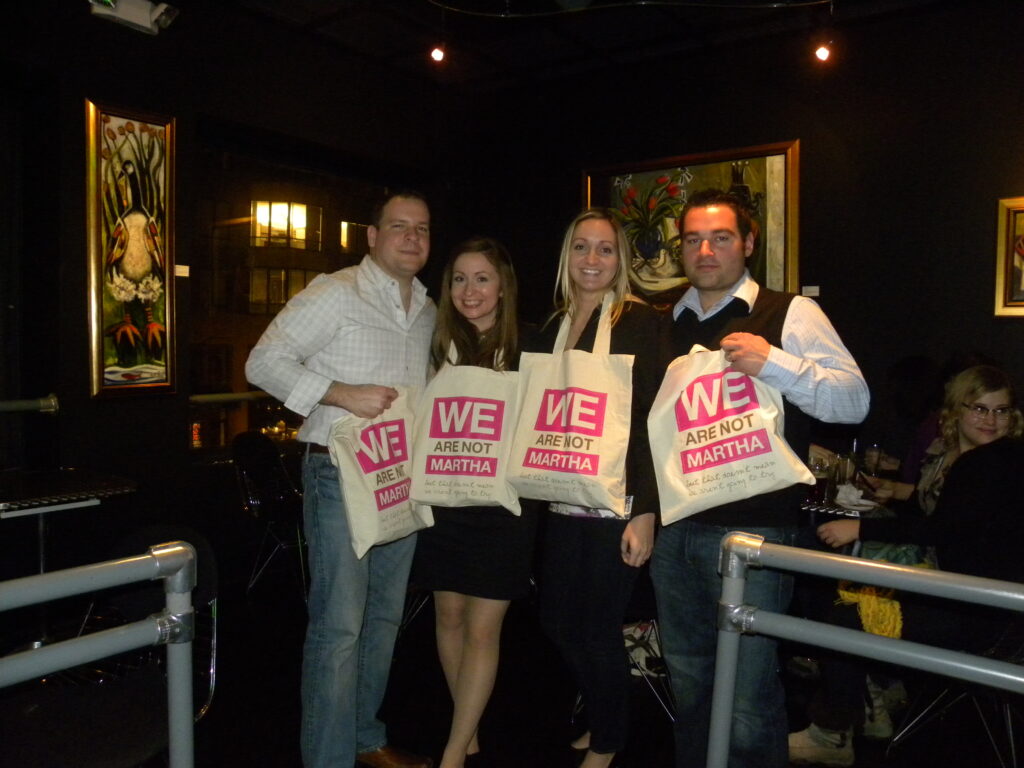 paul, kate, jess, and derek with totes