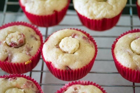 Strawberry Cupcakes with Mint Goat Cheese Buttercream Topped.jpg